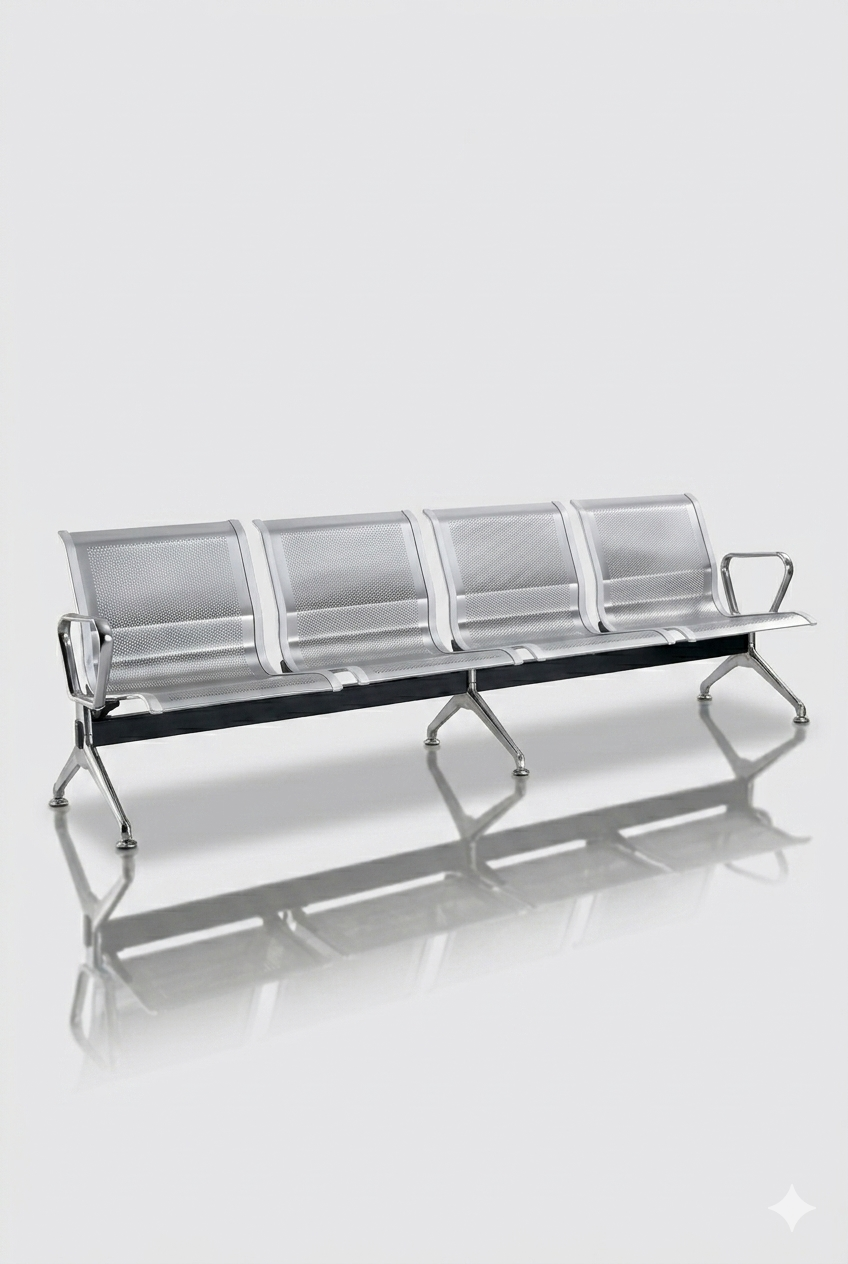 Waiting Bench – Stainless Steel 4-Seater