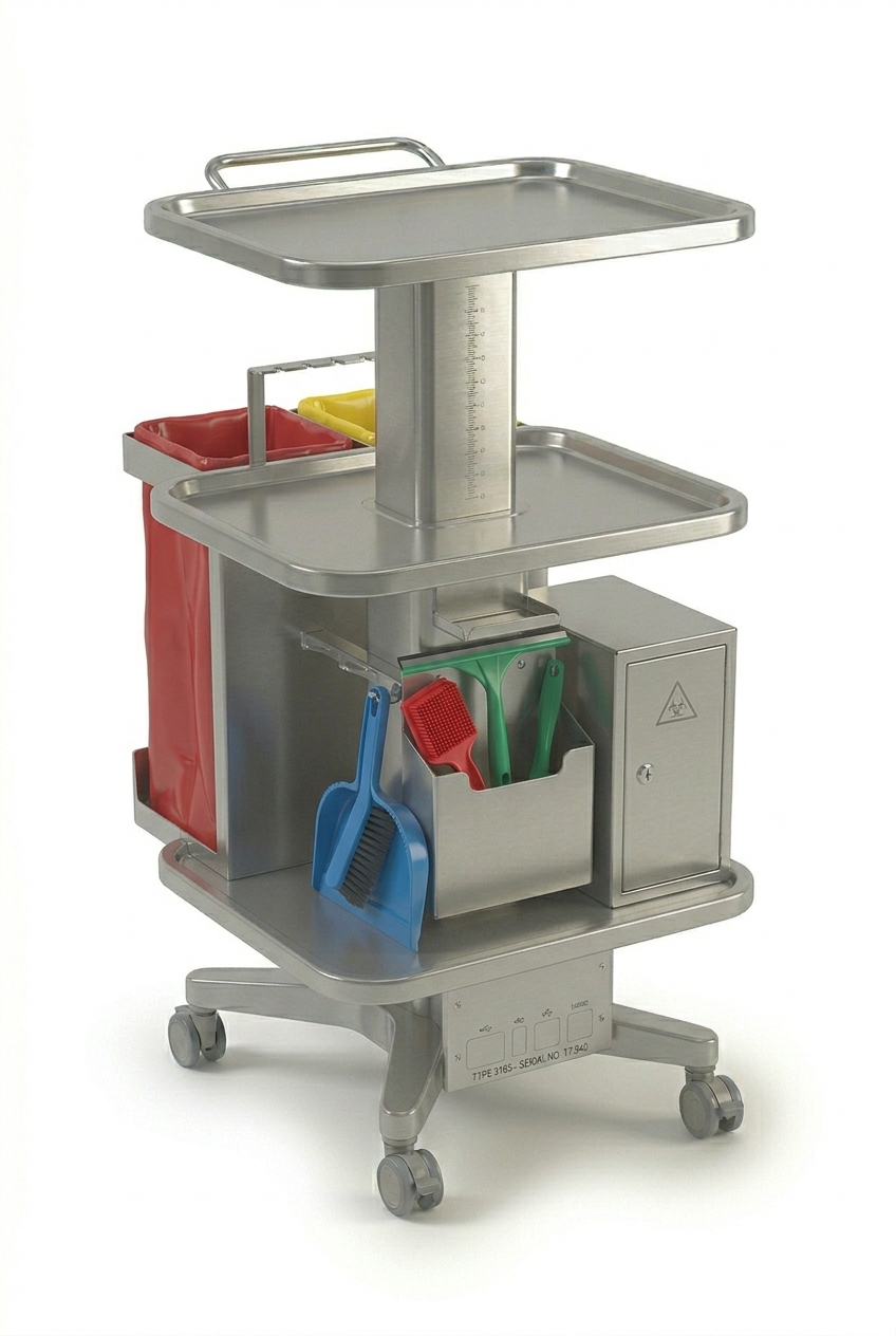Cleaning Trolley – Stainless Steel